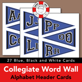 Collegiate-Themed Word Wall Header Cards: Blue