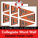Collegiate-Themed Word Wall Header Cards: Orange