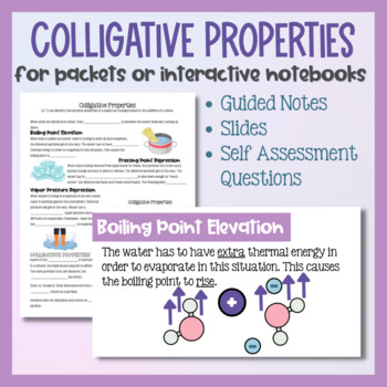 Preview of Colligative Properties Lesson and Guided Notes