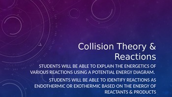Preview of Collision Theory and Reactions PowerPoint (Goes along with guided notes)