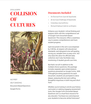 Preview of Collison of Cultures Bundle DBQ/RLAH: No Prep, Self Grading, US I, APUSH