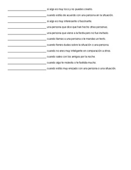 spanish vocab slang colloquial practice list subject
