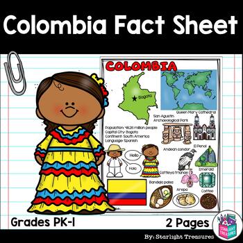 Preview of Colombia Fact Sheet for Early Readers