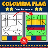 Colombia Flag Color by number Coloring Page - Hispanic Her