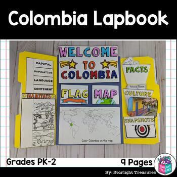 Preview of Colombia Lapbook for Early Learners - A Country Study