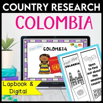 Preview of Colombia Research Project Template | Country Research & Report Activity, Digital