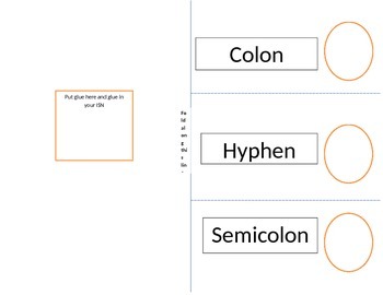 Preview of Colon, Hyphen, Semicolon foldable