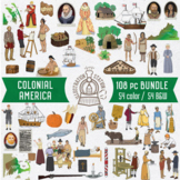 Colonial America 110 Pc. Clip Art Bundle, American History