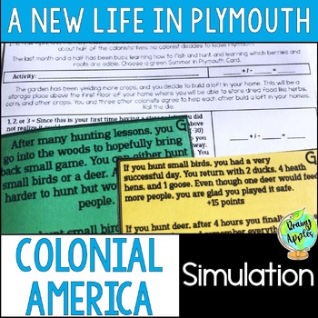 Preview of Colonial America Activity, Thirteen Colonies: A New Life in Plymouth Simulation