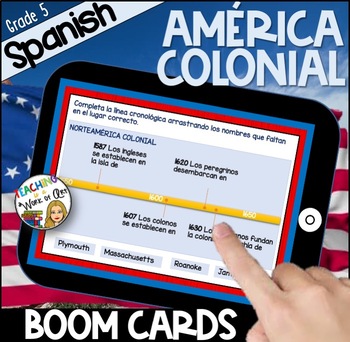 Preview of Colonial America BOOM CARDS- DISTANCE LEARNING