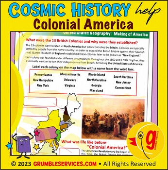 Preview of Colonial America: British 13 Colonies - Making of American History & Geography