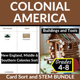 Colonial America Card Sort and STEM Activities Bundle