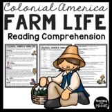 Colonial America Farm Life Reading Comprehension Worksheet