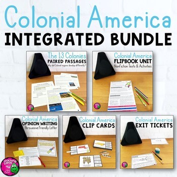 Preview of Colonial America & ELA Integrated Bundle: Reading, Writing & Social Studies