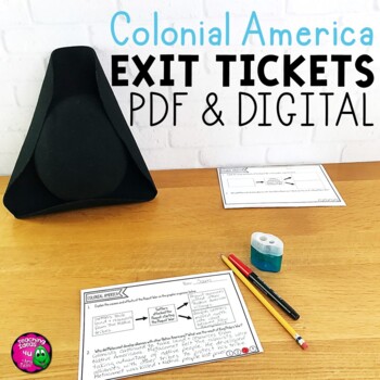 Preview of Colonial America & 13 Colonies Exit Tickets - Digital & Printable