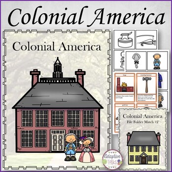 Colonial America Flashcards and File Folder Matching