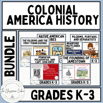 Preview of Colonial America History BUNDLE - 6 Lessons - Grades K-3 and Distance Learning