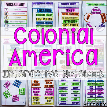 Preview of Colonial America Interactive Notebook Graphic Organizers American History