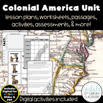 Preview of Colonial America - Lesson Plans & Activities -  {Digital & PDF Included}