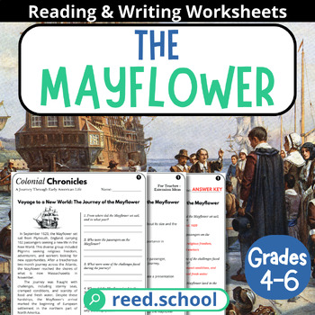 Preview of Colonial America: Mayflower Reading Lesson & Activities for Grades 4-6