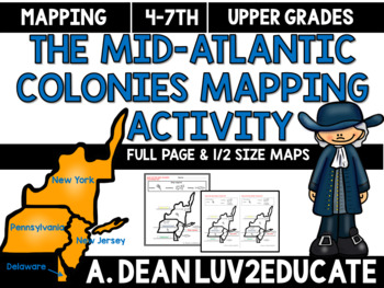 Preview of Colonial America: Mid-Atlantic Colonies Interactive Notebook Mapping Activity
