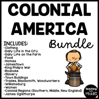 Preview of Colonial America Reading Comprehension Worksheet Bundle