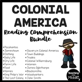 Colonial America Reading Comprehension Worksheet Bundle