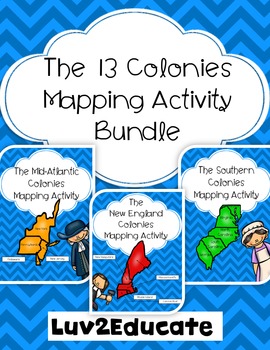 Preview of Colonial America: The 13 Colonies Interactive Notebook Mapping Activity Bundle
