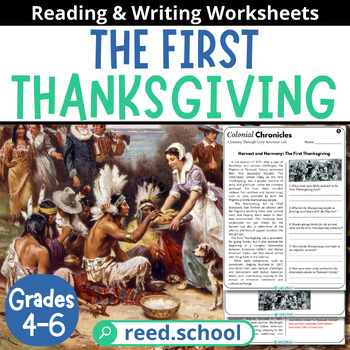 Preview of Colonial America: The First Thanksgiving, Reading Lesson for Grades 4-6