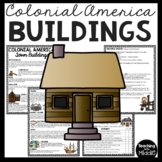 Colonial America Town Buildings Reading Comprehension Worksheet