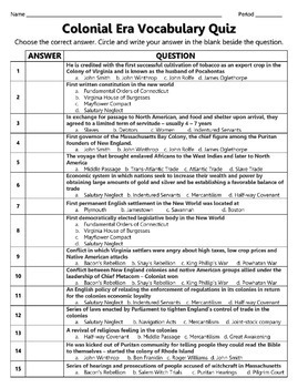 Quiz Brasil Colônia worksheet