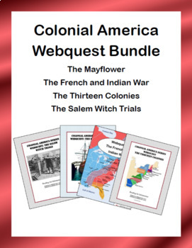 Preview of Colonial America Webquest Bundle-13 Colonies, Mayflower, Salem, and More