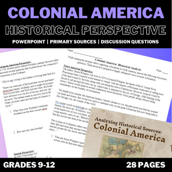 Preview of Colonial America and Historical Perspectives Lecture and Perspective Activity
