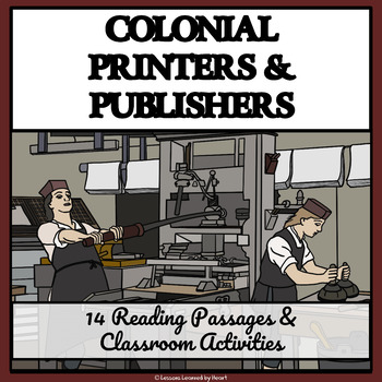 Preview of COLONIAL PRINTERS & PUBLISHERS - Reading Passages & Enrichment Activities