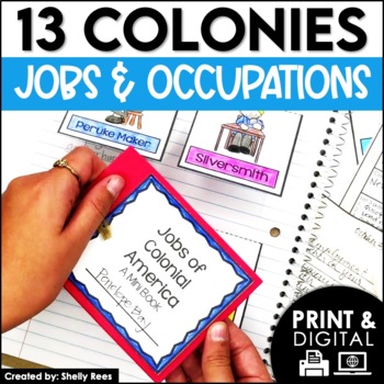 Preview of Colonial Jobs in America | 13 Colonies Activities DIGITAL and PRINTABLE