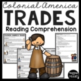 Colonial American Trades Jobs Reading Comprehension Worksheet