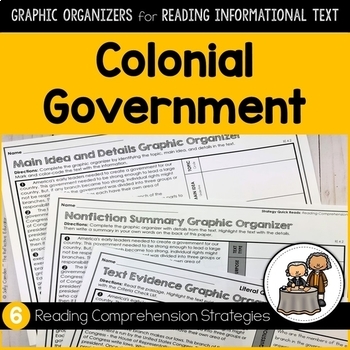 Preview of Colonial Government | Graphic Organizers for Reading Informational Text