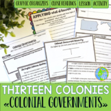 Colonial Governments Thirteen Colonies