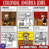 Colonial Jobs Activities | Coloring Pages and Posters + Fl