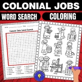 Colonial Jobs Activities | Word Search - Coloring Page