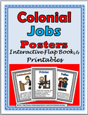 13 Colonies Colonial Jobs Posters, Interactive Flap Books,