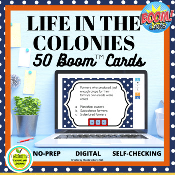 Preview of Colonial Life in the Thirteen Colonies U.S. History BOOM CARDS