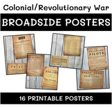 Colonial, Revolutionary War Broadsides (16 Printable Posters)