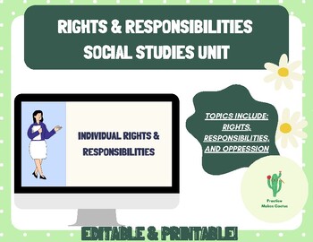 Preview of Colonial Rights and Responsibilities Unit Presentation and Activities