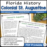 Colonial St. Augustine Florida History Reading Comprehensi