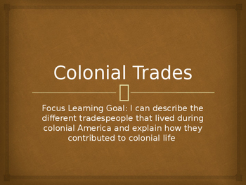Preview of Colonial Trades Interactive PowerPoint