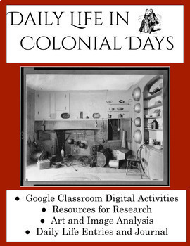 Preview of Colonial life in America-Google Distance Learning Interactive Digital Notebook
