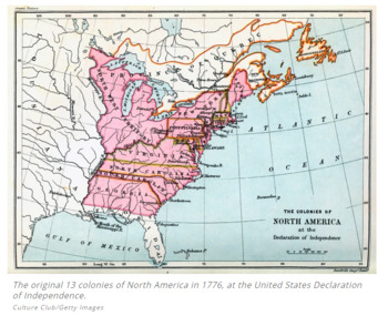 Preview of Colonies Expansion Map of 13 Colonies in 1776