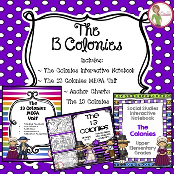 Preview of 13 COLONIES BUNDLE -  MEGA UNIT / INTERACTIVE NOTEBOOK / ANCHOR CHARTS