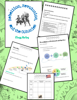 Preview of Colonies/Rebellion/Revolution Fill-In-The-Blank Lecture Notes w/Key Editable&PDF